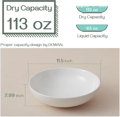 Miniatura 2 de DOWAN Tazones de sopa, cuenco de ramen para fideos, cuencos grandes de cereales de 39 onzas para cocina, tazones decorativos de 7 pulgadas, aptos