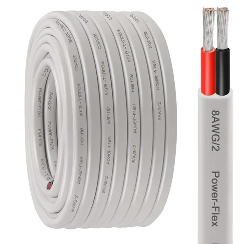 Miniatura 32 de Cable marino dúplex de calibre 10, cable de cobre estañado para barco, 150 pies, 10 AWG, estándar de EE. UU., OFC, alambre de cobre libre de oxígeno