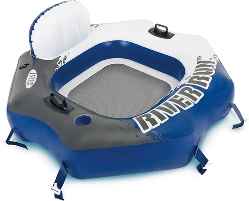 Intex 58854EP River Run Connect Salón flotante inflable: respaldo cómodo - Portavasos incorporado - Asas duraderas - Conectores fáciles de usar -