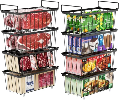 Miniatura 10 de iSPECLE - Contenedores organizadores para congelador horizontal - Paquete de 3 contenedores pequeños apilables para congelador profundo
