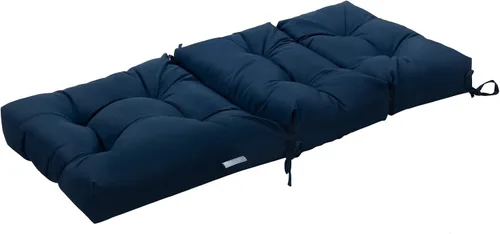 Miniatura 7 de Tangkula Cojín para silla de respaldo alto para patio, almohadillas de asiento para silla con lazos antideslizantes, cojines de repuesto