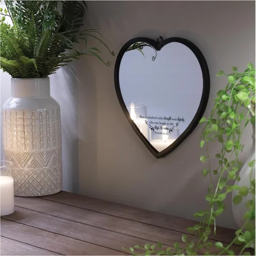 Miniatura 2 de Elanze Designs She is Clothed with Strength and Dignity - Espejo de pared negro de metal y vidrio de 8 x 8 pulgadas