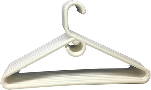 Miniatura 2 de Colgadores de tela tubulares de alta resistencia Jumbo de plástico para adultos capa de tela traje armario organización percha - blanco (10)