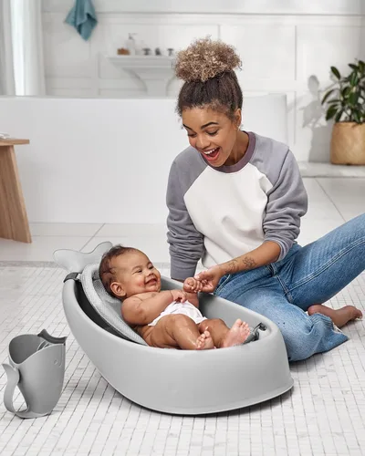 Miniatura 10 de Skip Hop Taza de Enjuague para Baño de Bebé MOBY Enjuagador en Forma de Cascada Sin Lágrimas Gris Edad 0+