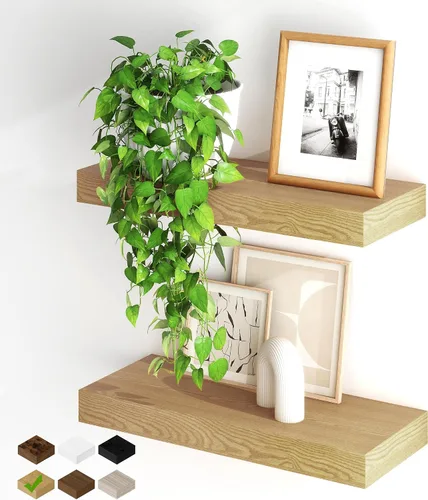Miniatura 62 de Fun Memories Estantes flotantes para pared, estantes flotantes de 48 pulgadas de largo, juego de 1, estante colgante con soportes invisibles