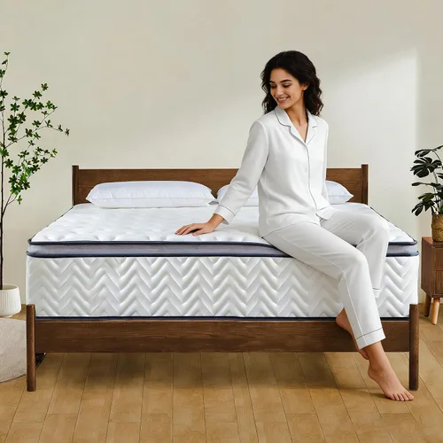 Miniatura 9 de Colchón Queen de 12 pulgadas de firmeza media híbrido para cama tamaño Queen, colchón de espuma viscoelástica en una caja para alivio de presión