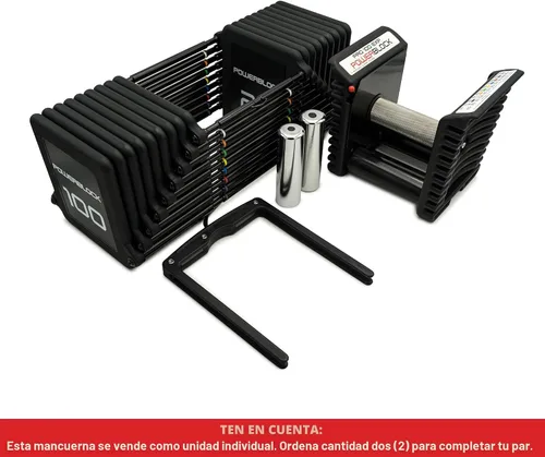 Miniatura 2 de PowerBlock Pro 100 - Mancuerna ajustable, se vende como una sola unidad, mancuerna de 5 a 100 libras, construcción de acero duradero