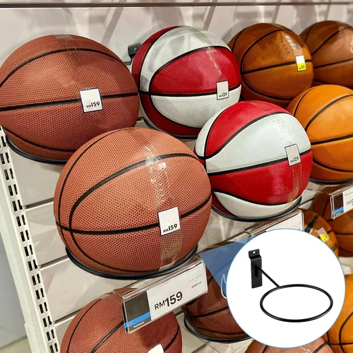 Miniatura 6 de Gisafai 6 piezas de metal Slatwall almacenamiento de bolas multifunción soporte de bolas Slatwall Basquetbol Basquetbol Soporte de pared