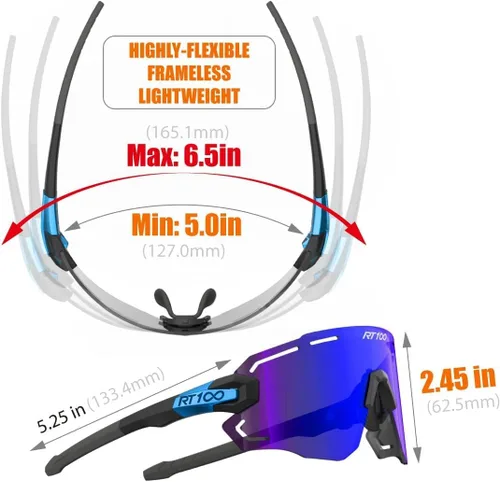 Miniatura 2 de Gafas de sol profesionales Ride Your Way, envolventes, sin marco, para ciclismo, para hombres y mujeres