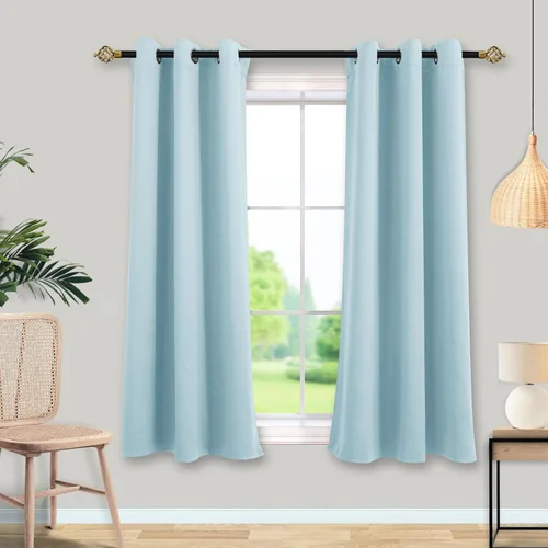 Miniatura 71 de Mrs.Naturall Cortinas Azul Real para Dormitorio, Cortinas Opacas Cortas Medianas Azul Cobalto para Cocina Decoración de Habitación de Adolescentes
