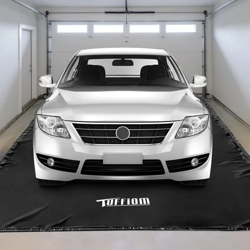 Miniatura 8 de TUFFIOM - Tapete de contención de 9' x 20' con escobilla, tapetes de piso de garaje para debajo del coche, tapetes de estacionamiento para coches