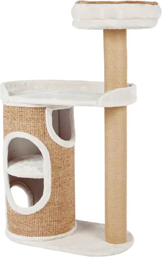 Trixie Falco - Torre para gatos de 46 pulgadas, postes rascadores de sisal, condominio para gatos de 2 pisos, plataformas de felpa, cama extraíble,