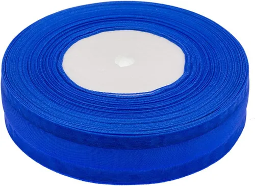 Miniatura 3 de ATRBB Cinta de satén de 50 yardas de 1 pulgada de ancho con borde de organza para regalos de boda, envoltura, lazos de bricolaje y manualidades Azul