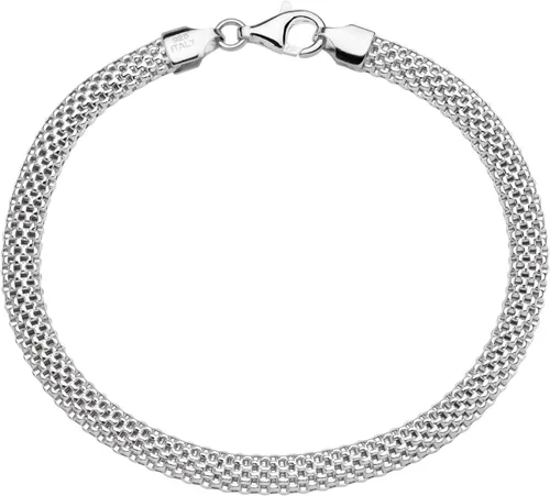 Miniatura 3 de Miabella 925 Sterling Silver Italian 5mm Mesh Link Chain Bracelet for Women, Made in Italy