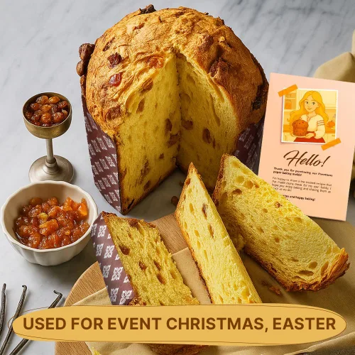 Miniatura 5 de Molde Kulich de 25 onzas, molde de papel para pan de Pascua, 12 piezas, formas de pan de Pascua, moldes para hornear de papel panettone, diseño