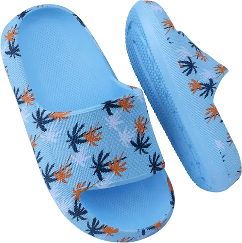 Miniatura 9 de FJPTREN Zapatos de nube para niños y niñas, sandalias acolchadas antideslizantes, zapatos de ducha ligeros, plataforma para niños, suela gruesa