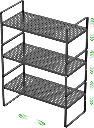 Estante de Almacenamiento de Gabinete Expandible Organizador Apilable para Cocina Baño Despensa Especiero Encimera de Café Escritorio de Oficina en