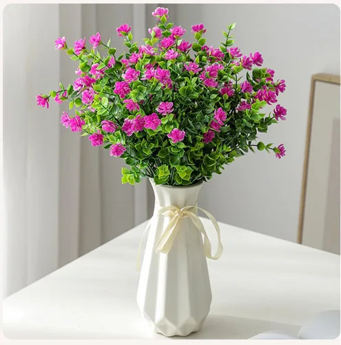 Miniatura 6 de Jarrón de cerámica Origami con cinta, 7.9 pulgadas de alto, diseño artístico florero de flores estilo geométrico para decoración moderna del hogar