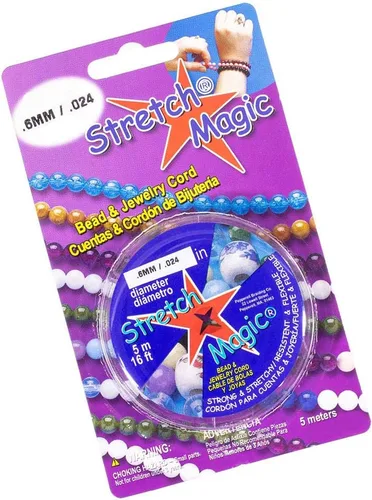 Craft County Pepperell Stretch Magic Bead Jewelry - Cuerda elástica para joyería | Negro perla transparente | 5M 25M 100M | 0.020 in 0.024 in 0.028