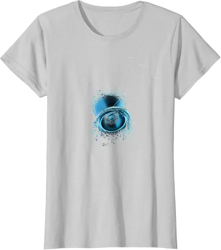 Miniatura 17 de Shattered Yo Yo - Camiseta de diseño azul impresionante, Negro, S