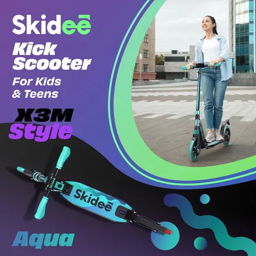 Miniatura 3 de SKIDEE Patinete para Adultos y Adolescentes, Altura Ajustable, Plegable, Ruedas Grandes, Ligero, Duradero, Suspensión Anti-Golpes, Hasta 220 Libras