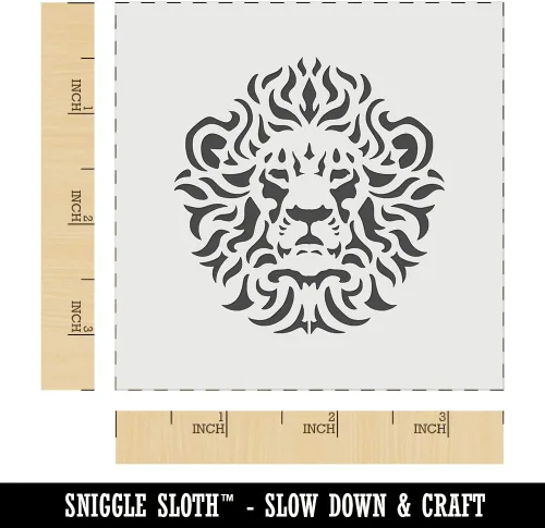 Miniatura 2 de Arabesque - Plantilla decorativa floral con cabeza de león para pared, para manualidades, reutilizable, 3.5 pulgadas