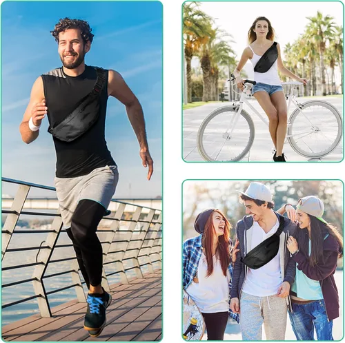 Miniatura 6 de Riñonera para correr, para hombres y mujeres, ligera, para viajes, deportes, senderismo (355 Blak)