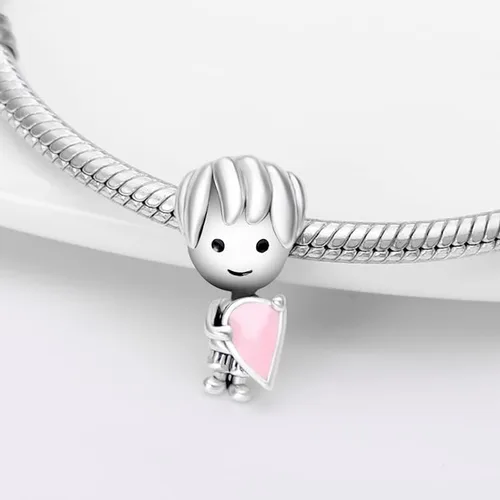 Miniatura 5 de LongLuck Amante romántico, doble dije para pulsera Pandora, dije de plata de ley 925 para mujer, pulsera y collar, joyería de bricolaje
