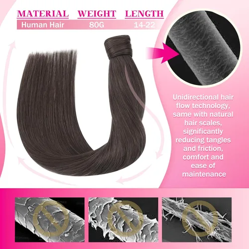 Miniatura 8 de Ve Sunny - Extensión de cabello humano real con pinza, extensiones de cabello lacio con clip, color marrón moca, 20 pulgadas, 2.82 oz