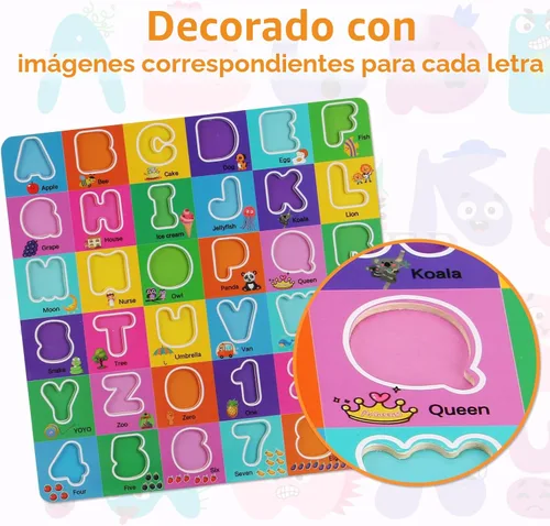 Miniatura 5 de Rompecabezas de madera del alfabeto de 3 a 5 años, rompecabezas del alfabeto y números con aprendizaje ABC para niños de 3, 4 y 5 años, juguetes