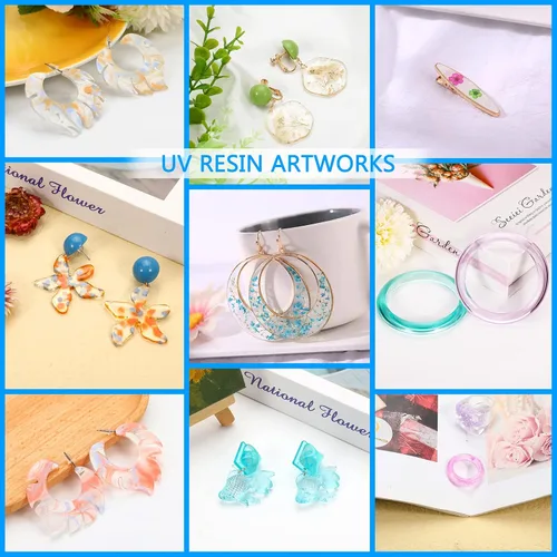 Miniatura 6 de KISREL Resina UV 300g - Kit de resina UV mejorado, resina epoxi UV de curado ultravioleta transparente tipo duro para la fabricación de joyas