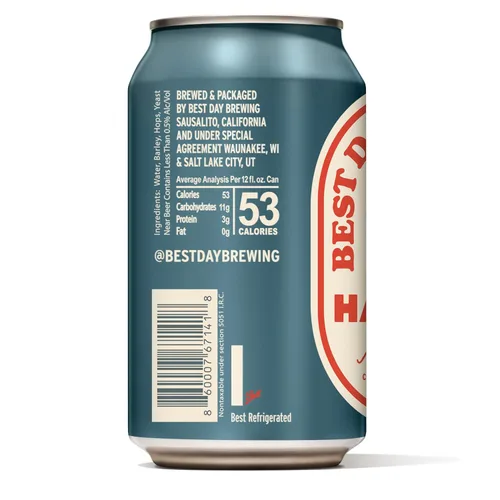 Miniatura 2 de Best Day Brewing Cerveza artesanal sin alcohol, Hazy IPA, paquete de 12, baja en carbohidratos y baja en calorías NA Hazy IPA, sabor a fruta