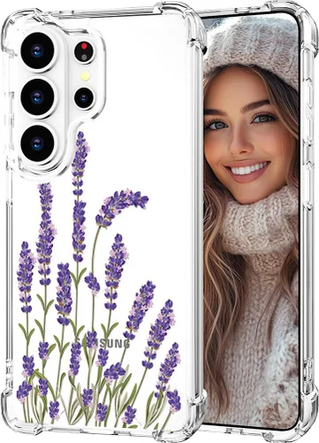 Miniatura 172 de Hungo Funda compatible con Samsung Galaxy S23 con diseño floral y bonito diseño transparente, femenino para mujeres y niñas, con hermoso clavel