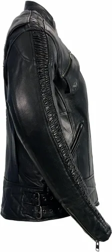 Miniatura 6 de Milwaukee Leather MLL2570 Chaqueta de Cuero para Motocicleta Negra 'Phoenix Embroidered' para Mujer Negro