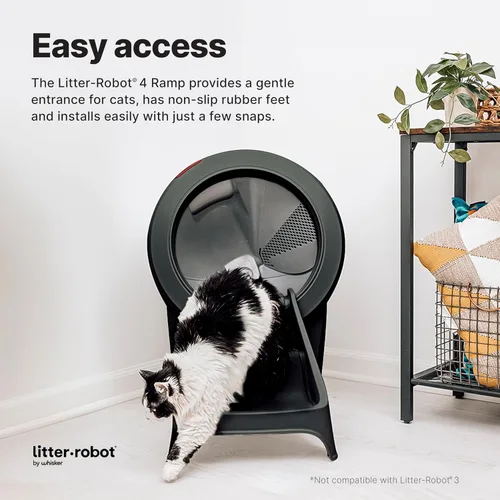 Miniatura 2 de Rampa para Litter-Robot 4 de Whisker, Negra - Rampa para Gatos para Caja de Arena, Ajuste Personalizado para Litter-Robot 4, Pies de Goma Negro
