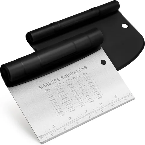 Urbanstrive Raspador de banco para hornear, cortador de masa de acero inoxidable y herramienta raspadora de cocina, rascador de alimentos, cortador