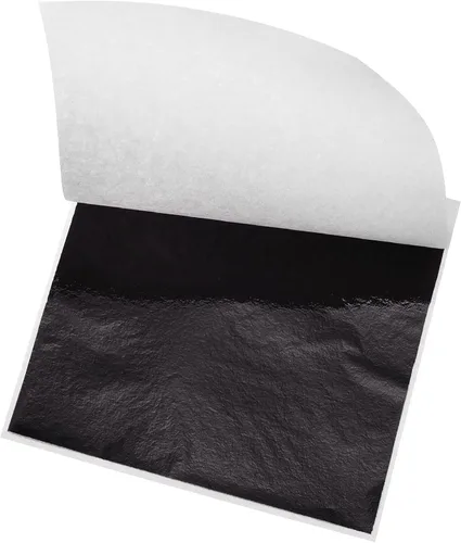 MECCANIXITY Hoja de hoja dorada, papel de hoja negra, 3.3 x 3.1 pulgadas para decoración artística, esculturas, pintura, paquete de 100 unidades