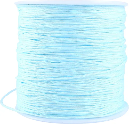 Miniatura 48 de KONMAY 1 rollo de cuerda de nailon para hacer pulseras de 150 yardas, trenzado de nailon Shamballa Macramé/cordón de cuentas de 0.4mm, cordón