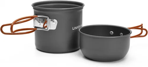 Miniatura 4 de HUIOP Olla, utensilios de cocina de camping, utensilios de cocina para acampar, kit de desorden portátil, juego de cocina para ollas y sartenes