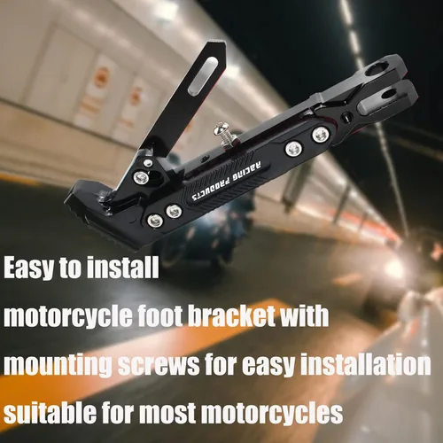 Miniatura 6 de Pata de cabra CNC ajustable para motocicleta, soporte de trípode universal de aluminio para motor/scooter, soporte lateral de pie modificado