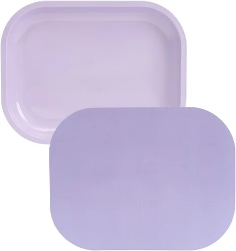 Miniatura 8 de Bandeja de Metal con Tapa Magnética Suave, Bandeja Pequeña de Metal con Cubierta a Prueba de Derrames, Bonita Bandeja Decorativa Negra Lisa