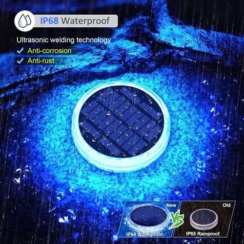Miniatura 3 de Luces solares para cubierta al aire libre, impermeables, luces de paso al aire libre, panel solar, luces solares ABS anti-presión, luces solares Azul