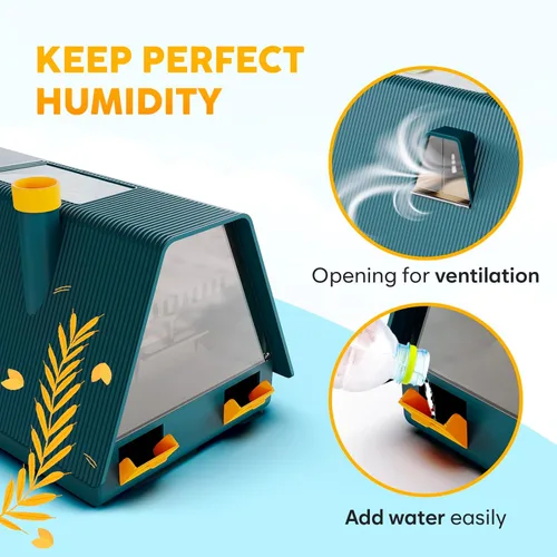 Miniatura 3 de Okkobi Incubadora M10 para incubar huevos, ideal para todas las edades, girador automático y control de humedad, vela integrada, 10 huevos, verde