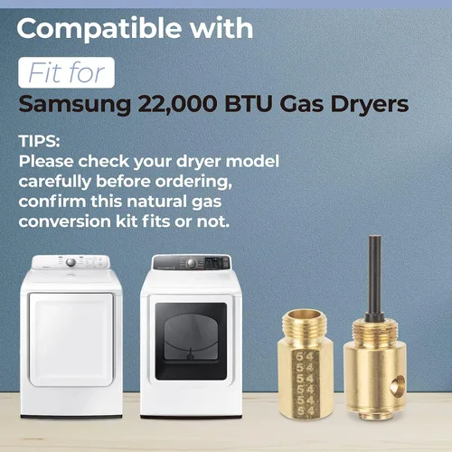 Miniatura 5 de LPKIT-3/XAA LP Kit de conversión de gas natural a propano líquido de repuesto para secadora Samsung, pieza de repuesto de latón 100% puro