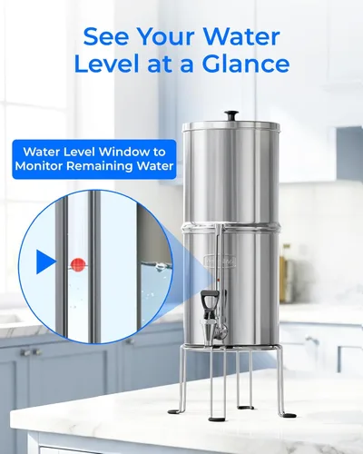 Miniatura 9 de Sistema de filtro de agua alimentado por gravedad Waterdrop, Sistema de 2.25G de acero inoxidable con 4 filtros, Grifo de nivel de agua de metal