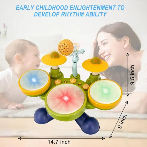 Miniatura 2 de Juego de batería para niños de 4 años en adelante, instrumentos musicales, juguetes para niños de 4 a 5 años, regalos de cumpleaños