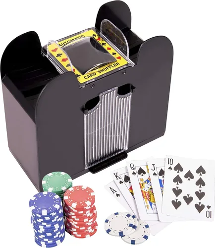 Miniatura 2 de Barajador automático de cartas - Barajador de cartas alimentado por batería para juegos de cartas caseras como Uno Poker Blackjack Omaha y Baccarat