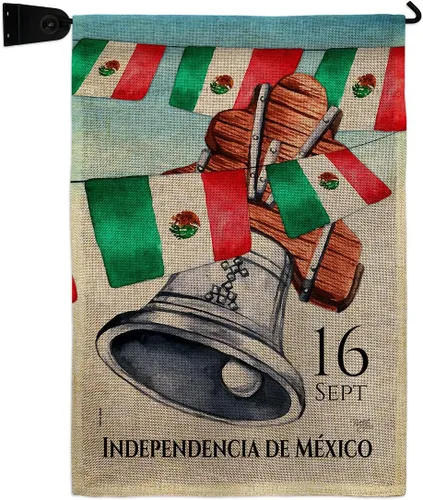 Miniatura 6 de Bandera de jardín del Día de la Independencia de México, nación regional, internacional, país, área particular, pequeña, decorativa, regalo, patio