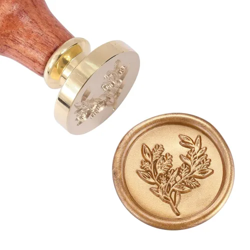 Miniatura 2 de Yoption Sello de cera de eucalipto, sello de planta vintage para invitaciones de boda, sobres de embalaje de regalo