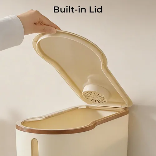 Miniatura 5 de UFORU Dispensador de arroz, recipiente de almacenamiento de arroz con taza medidora para cocina, despensa, hogar, recipientes de almacenamiento
